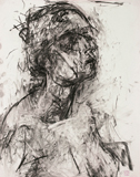 Claire, 2007, charcoal/paper, 30x23"