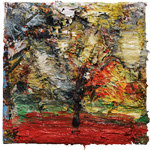 Leaf Walk Red, 2009,  oil/canvas, 12&frac12;12&frac12;"